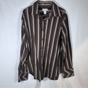 Men's Brown Striped Shirt size XL